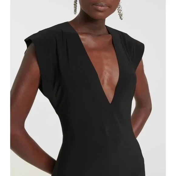 Norma Kamali V Neck Rectangle Gown in Black Small New Womens Long Dress - Picture 12 of 16